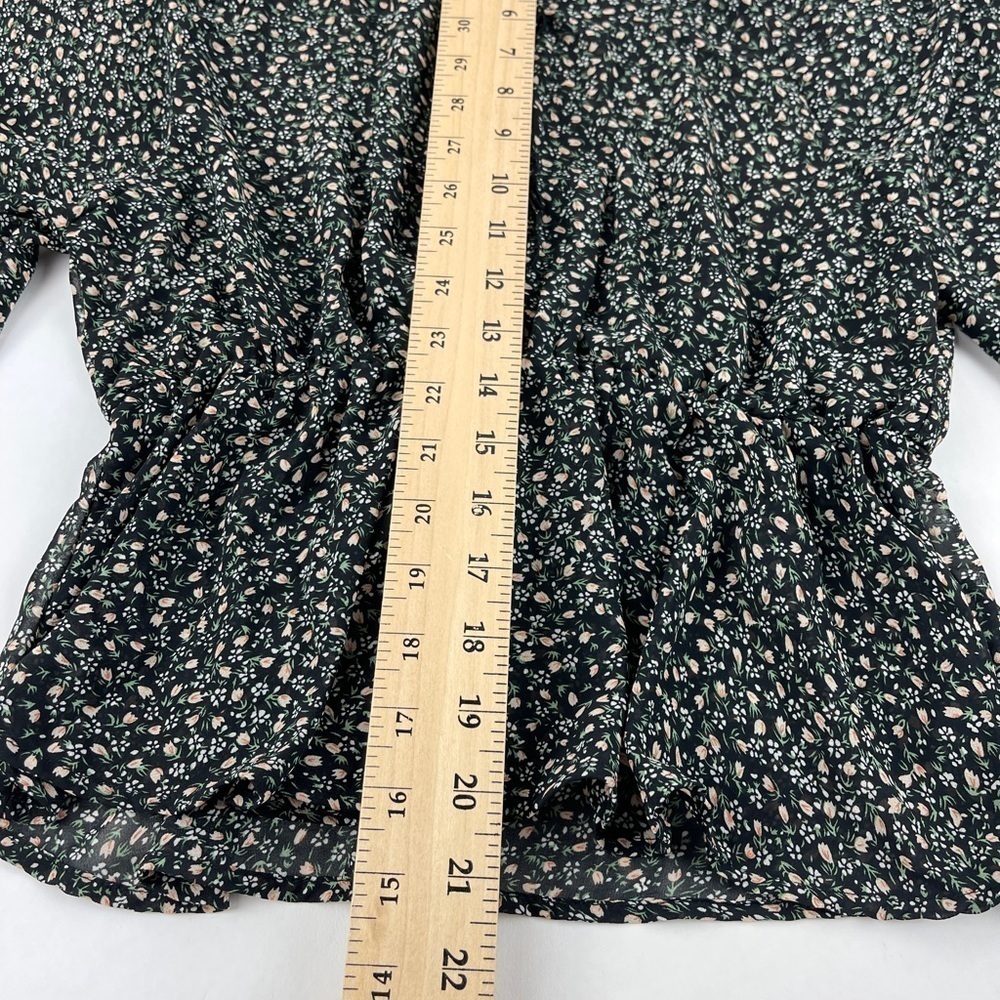 Papermoon Blouse Womens Medium Black Floral See Through - Picture 5 of 8